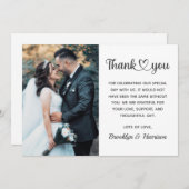 スタイリッシュエレガントシック新郎撮結婚影 サンキューカード (正面/裏面)