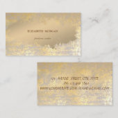 スタイリッシュエレガントシンプルフェイク金ゴールド絵を描ストローク 名刺 (正面/裏面)