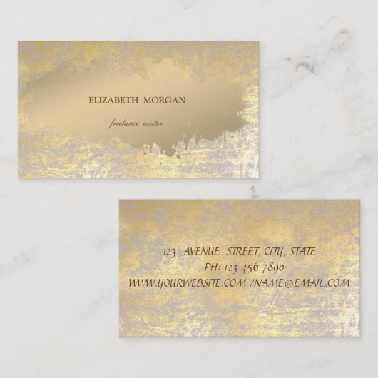 スタイリッシュエレガントシンプルフェイク金ゴールド絵を描ストローク 名刺 (正面/裏面)