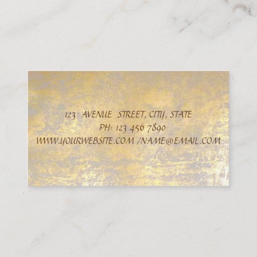 スタイリッシュエレガントシンプルフェイク金ゴールド絵を描ストローク 名刺 (裏面)
