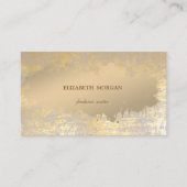 スタイリッシュエレガントシンプルフェイク金ゴールド絵を描ストローク 名刺 (正面)