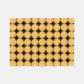 スタイリッシュエレガントシンプル黄色の黒いパターン フリースブランケット (正面(横))