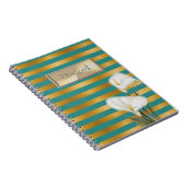 スタイリッシュエレガントストライプの百合パーソナライズされた ノートブック (右側)