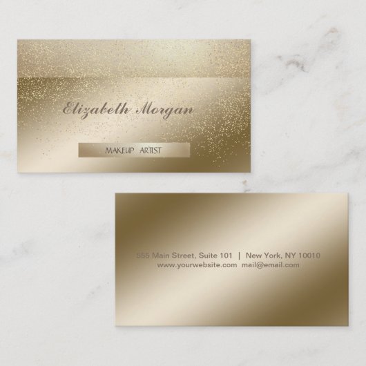 スタイリッシュエレガントストライプの,金ゴールド紙吹雪 名刺 (正面/裏面)