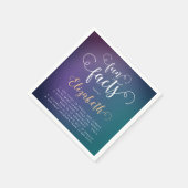 スタイリッシュエレガントターコイズ勾配おもしろいファクト スタンダードカクテルナプキン (角)