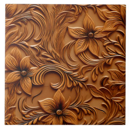 スタイリッシュエレガントフェイクエンボスレザーカメブラウン タイル