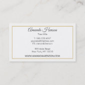 スタイリッシュエレガントフェイク金ゴールドグリッター 名刺 (裏面)