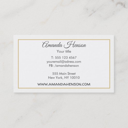 スタイリッシュエレガントフェイク金ゴールドグリッター 名刺 (裏面)