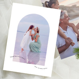 スタイリッシュエレガントミニマルArch Photo Happiest シーズンカード