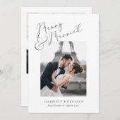 スタイリッシュエレガントメリーと写真結婚したコラージュ シーズンカード (正面/裏面)