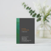 スタイリッシュエレガントモダングレイストライプグリーンクリエイティブ 名刺 (スタンド正面)