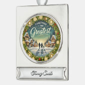 スタイリッシュエレガントモダンシンプルユニークレトロヴィンテージ シルバープレートバナーオーナメント (左)