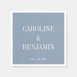 スタイリッシュエレガントモダンダスティブルー スタンダードカクテルナプキン