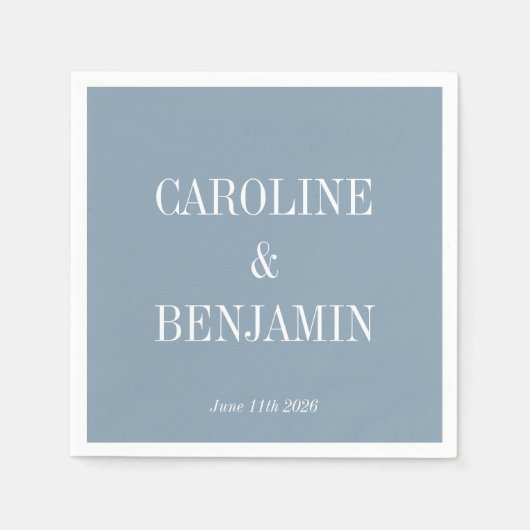 スタイリッシュエレガントモダンダスティブルー スタンダードカクテルナプキン (正面)