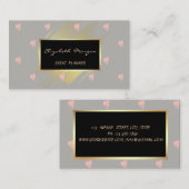 スタイリッシュエレガントモダンフェイク金ゴールドストライプ,ハート 名刺 (正面/裏面)