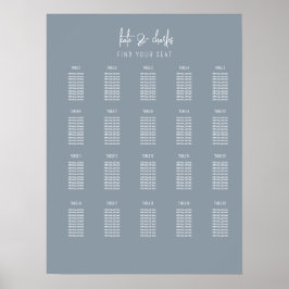 スタイリッシュエレガントモダン名前をカスタムする座席表 ポスター