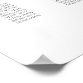 スタイリッシュエレガントモダン名前をカスタムする座席表 ポスター (角)