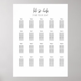 スタイリッシュエレガントモダン名前をカスタムする座席表 ポスター