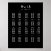 スタイリッシュエレガントモダン名前をカスタムする座席表 ポスター (正面)