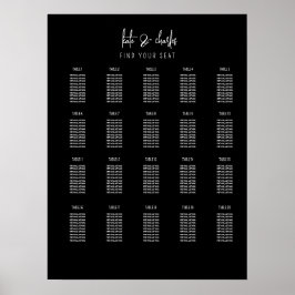 スタイリッシュエレガントモダン名前をカスタムする座席表 ポスター