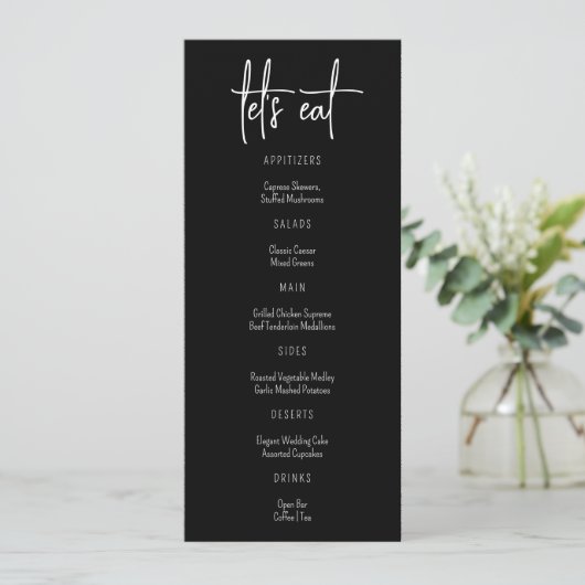 スタイリッシュエレガントモダン名前をカスタムする結婚のメニュー メニュー (スタンド正面)