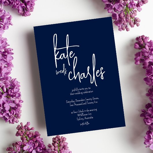 スタイリッシュエレガントモダン名前をカスタムする 招待状