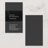スタイリッシュエレガントモダン灰色の縦型ストライプ 名刺 (正面/裏面)