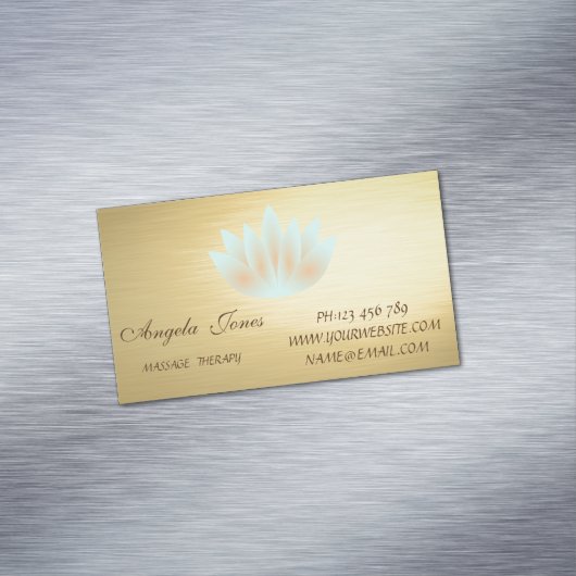 スタイリッシュエレガントモダン金ゴールド マグネット名刺 (インサイチュ)