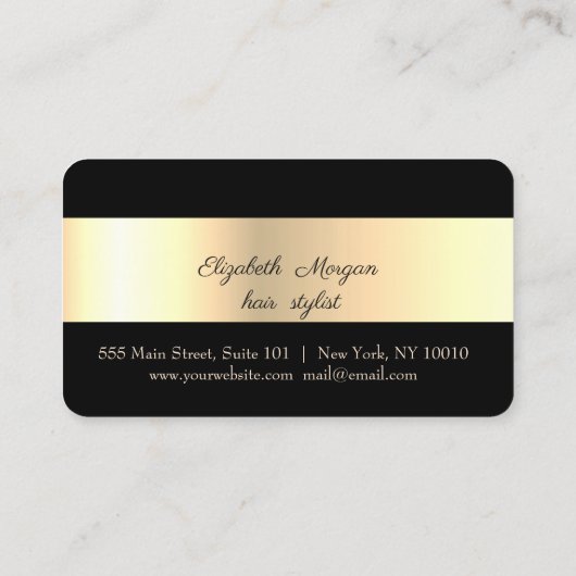 スタイリッシュエレガントモダン,金ゴールド,黒,ロイヤリティカード ロイヤリティカード (裏面)