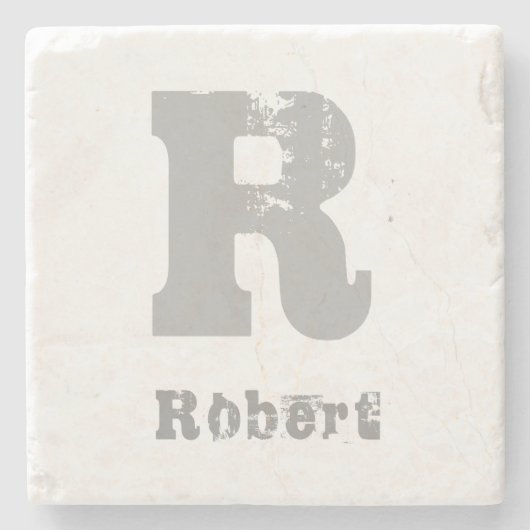 スタイリッシュエレガントモノグラムのテンプレート ストーンコースター (正面)