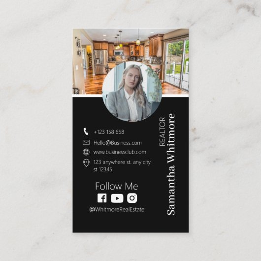 スタイリッシュエレガント不動産仲介業者実在プロフェッショナル 名刺 (正面)