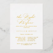 スタイリッシュエレガント前の金ゴールド 箔招待状 (正面)