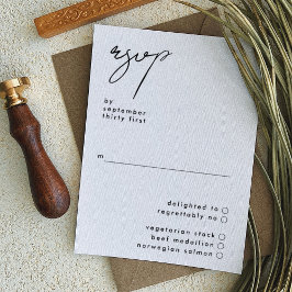 スタイリッシュエレガント名前をカスタムする結婚白黒 出欠カード