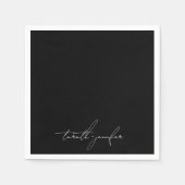 スタイリッシュエレガント名前をカスタムする結婚Premium スタンダードカクテルナプキン (正面)