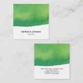 スタイリッシュエレガント水色ミニマル スクエア名刺 (正面/裏面)