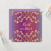 スタイリッシュエレガント王室の金ゴールドと紫の最高の願い カード (正面/裏面インサイチュ)