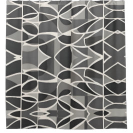 スタイリッシュエレガント白黒 シャワーカーテン