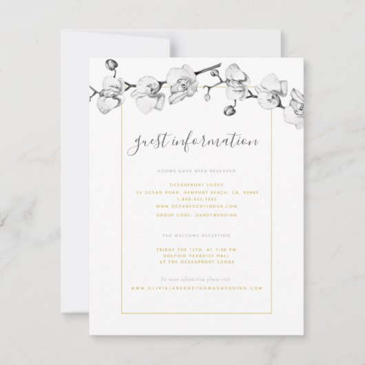 スタイリッシュエレガント結婚情報 ノートカード (正面)