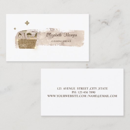 スタイリッシュエレガント絵を描線金ゴールドグリッター洗浄 名刺 (正面/裏面)