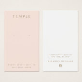 スタイリッシュエレガント赤面ピンクのイヤリング表示カード (正面&裏面)