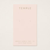 スタイリッシュエレガント赤面ピンクのイヤリング表示カード (正面)