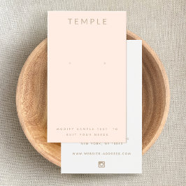 スタイリッシュエレガント赤面ピンクのイヤリング表示カード