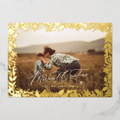 スタイリッシュエレガント金ゴールド写真縁ど 箔シーズンカード (正面)