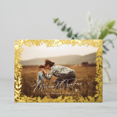 スタイリッシュエレガント金ゴールド写真縁ど 箔シーズンカード (立ち正面)