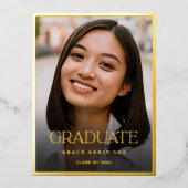 スタイリッシュエレガント金ゴールド 箔招待状ポストカード (正面)