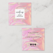 スタイリッシュエレガント雛ホログラフィック化粧 スクエア名刺 (正面/裏面)