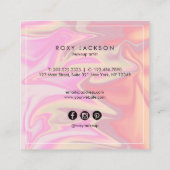 スタイリッシュエレガント雛ホログラフィック化粧 スクエア名刺 (裏面)