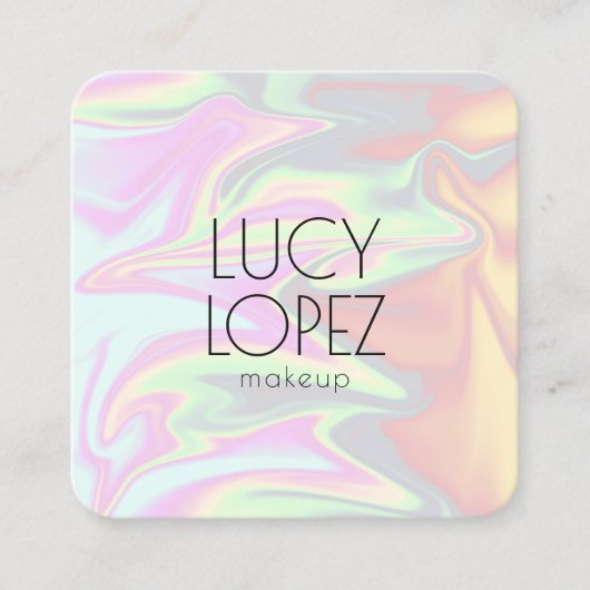 スタイリッシュエレガント雛ホログラフィック化粧 スクエア名刺 (正面)