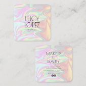 スタイリッシュエレガント雛ホログラフィック化粧 スクエア名刺 (正面/裏面)