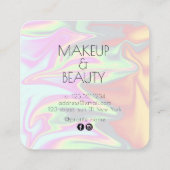 スタイリッシュエレガント雛ホログラフィック化粧 スクエア名刺 (裏面)